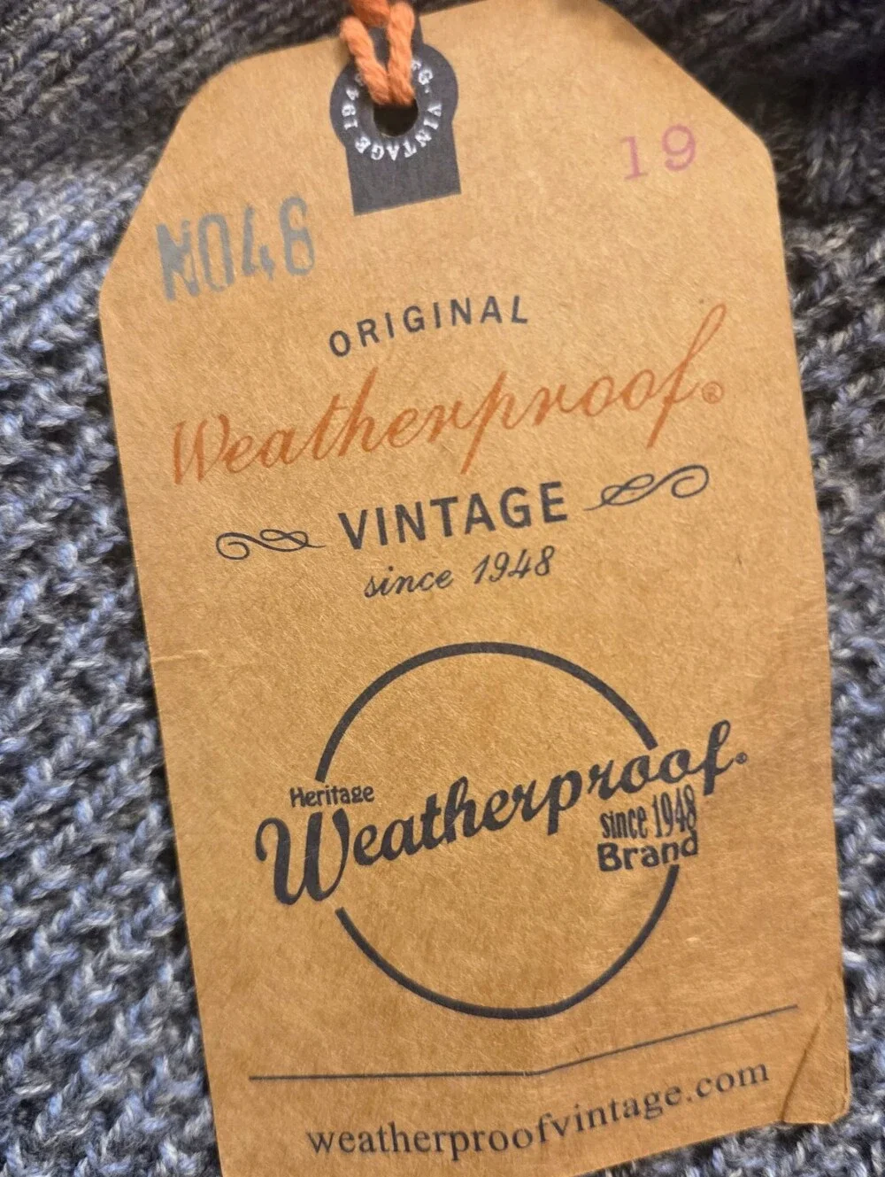 Mens Weatherproof Vintage Charcoal Shawl-Collar Waffle-Knit Crewneck Sweater